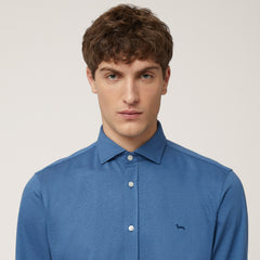 Harmont & Blaine Cnn001012804I  Linen Blend Jersey Shirt Blue