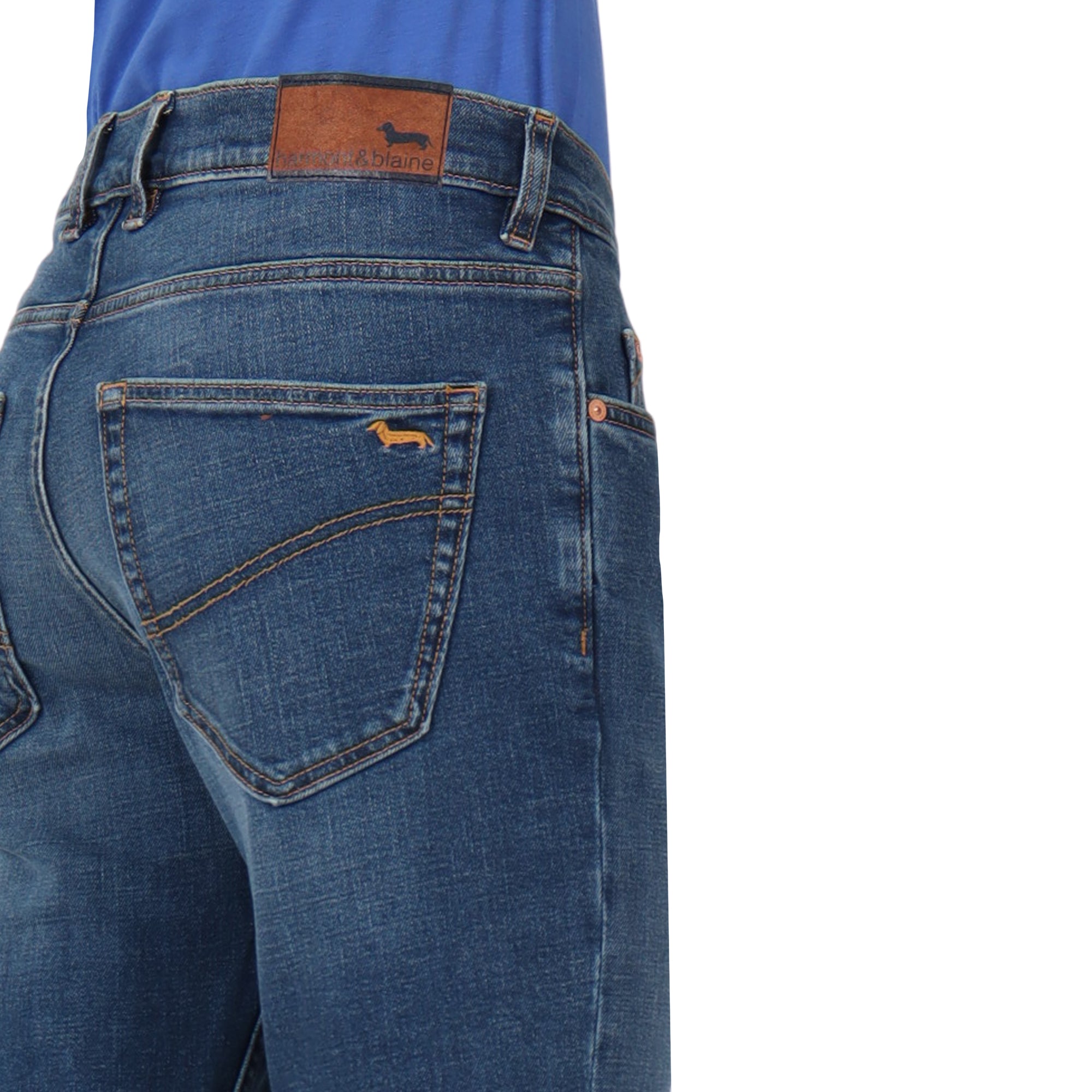 Harmont & Blaine Mens 5 Pocket Basic Narrow Jeans In Denim Blue