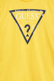 Guess Boys Triangle Logo T-Shirt In Yellow