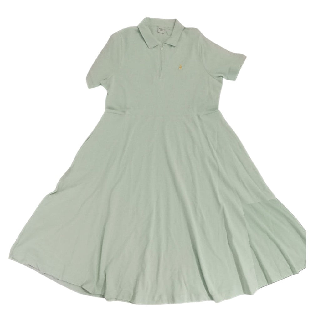 Polo Womens Emily Short Sleeves Fit & Flare Golfer Dress In Soft Aloe