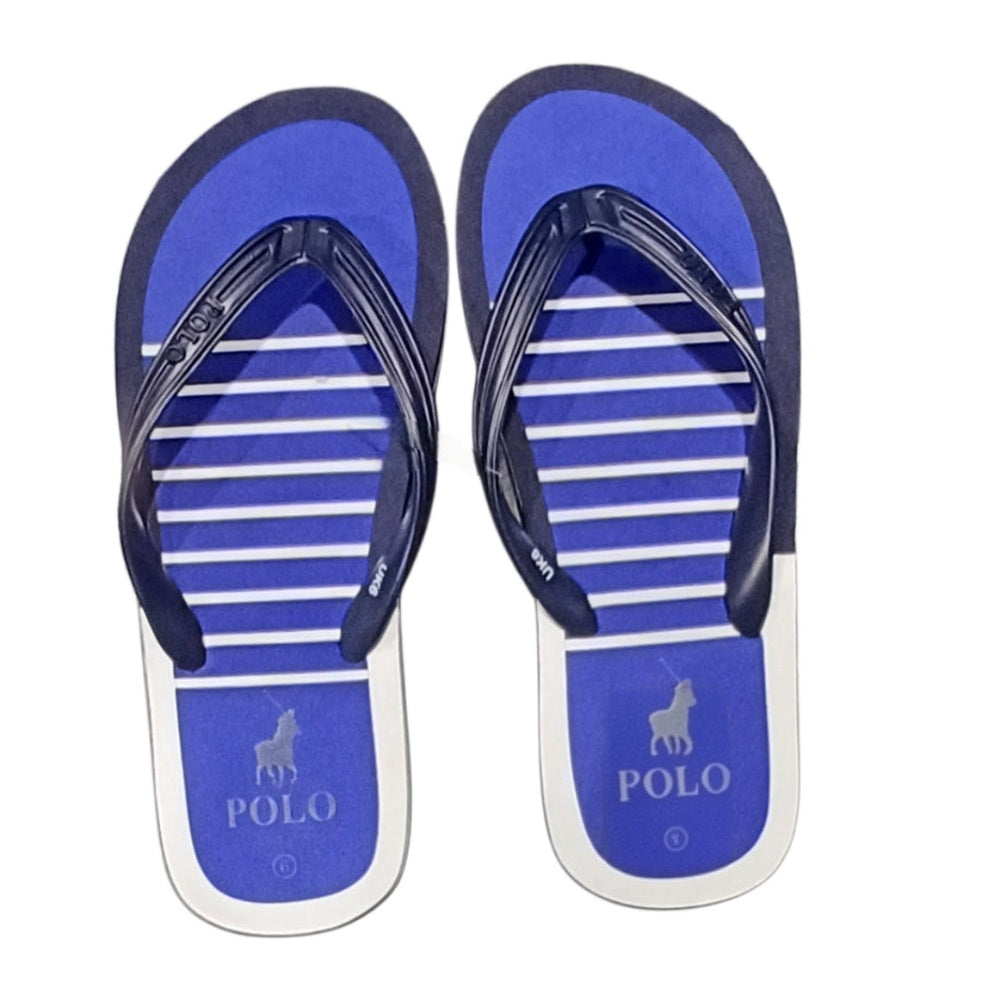 Polo Mens Rubberised Flip Flops Im Blue Multi