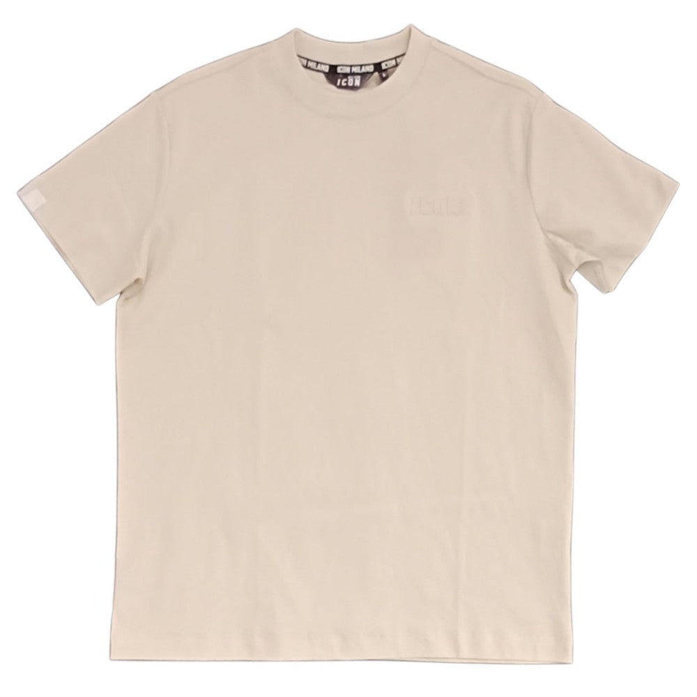 Icon Milano Mens Short Sleeves T-Shirt In Apricot