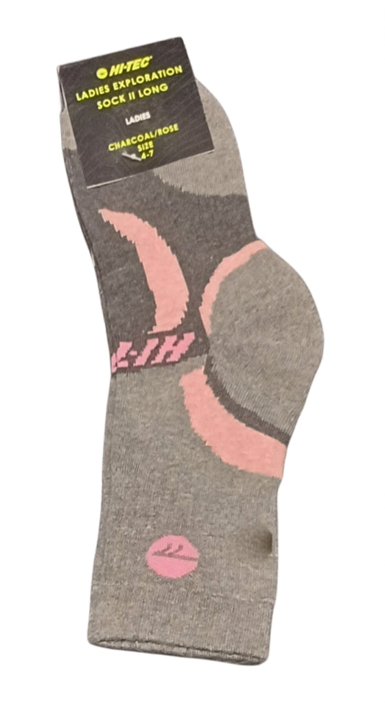 Hi-Tec Womens Exploration II Long Socks  In Charcoal/Rose