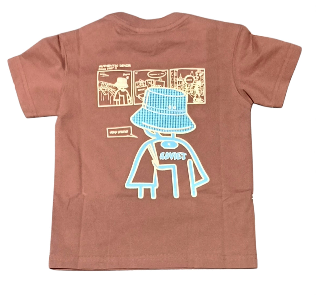 Soviet Boys Short Sleeves Liam Crew Neck T-Shirt In Chocolate