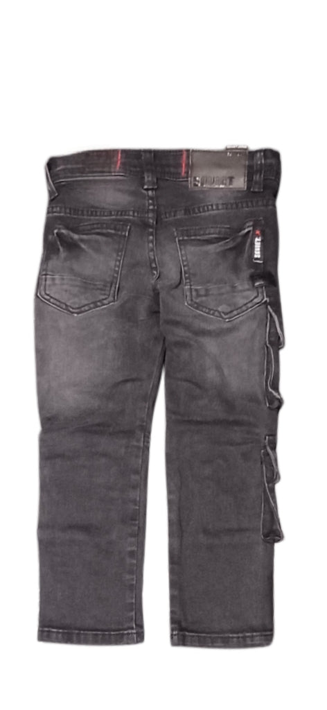 Soviet Boys Franco Cargo Pocket Denim Jeans In Black