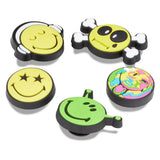 Crocs Smiley 5 Pack In Neutral