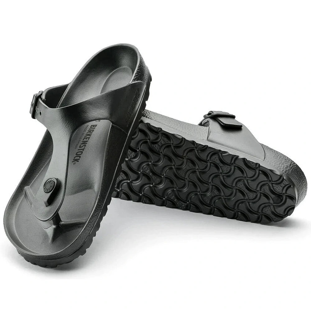 Birkenstock Mens Gizeh Eva Metallic Shoes In Anthracite