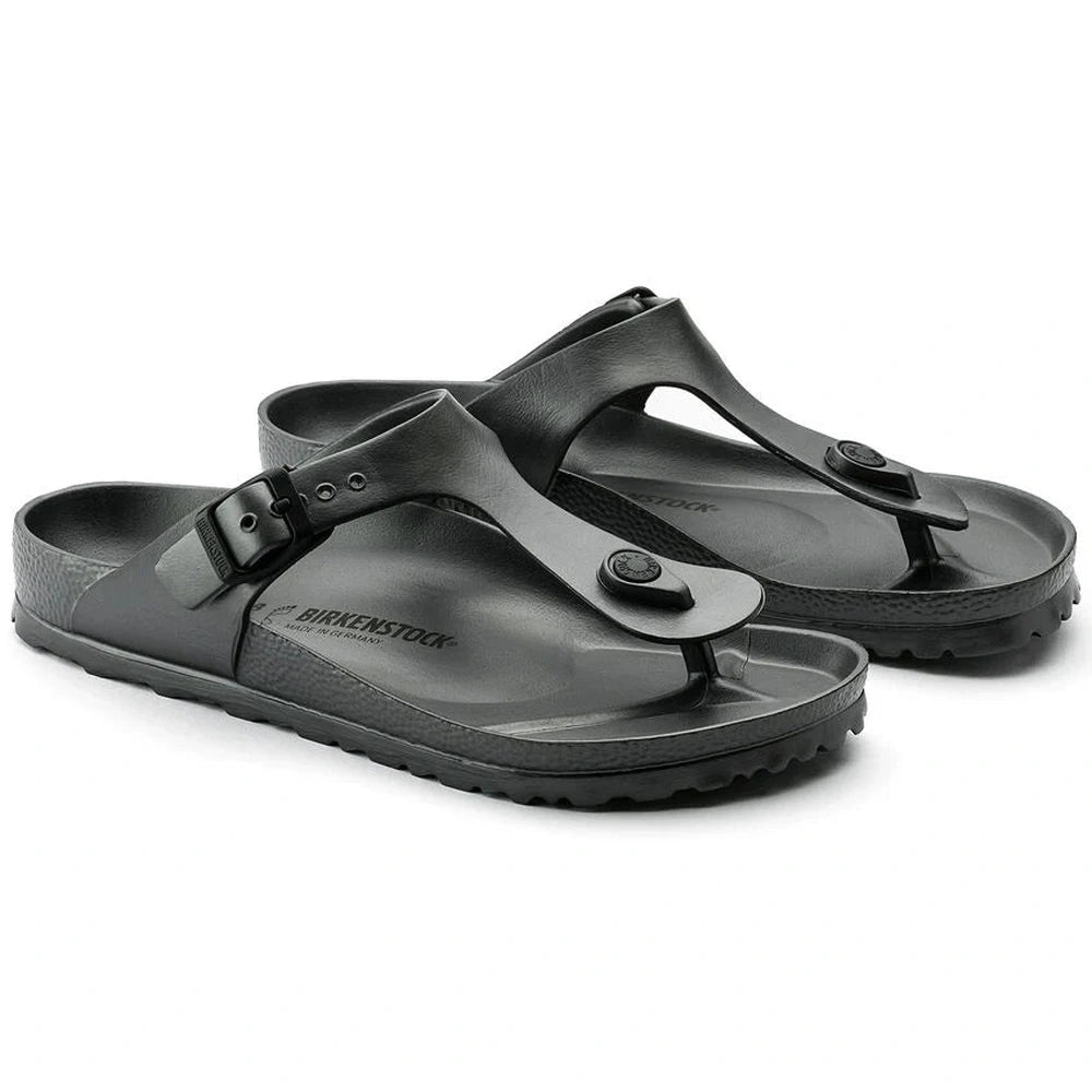 Birkenstock Mens Gizeh Eva Metallic Shoes In Anthracite