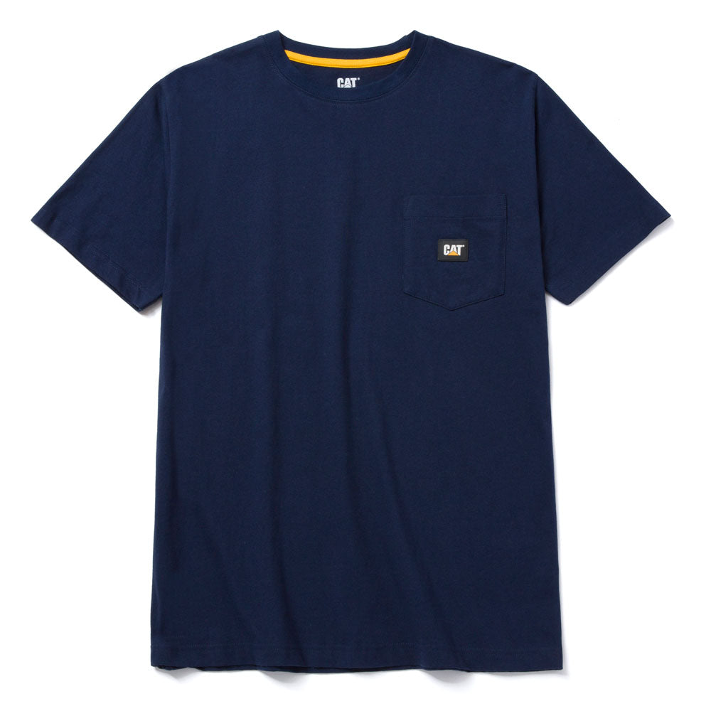 Caterpillar Mens Label Pocket Ss Tee Blue