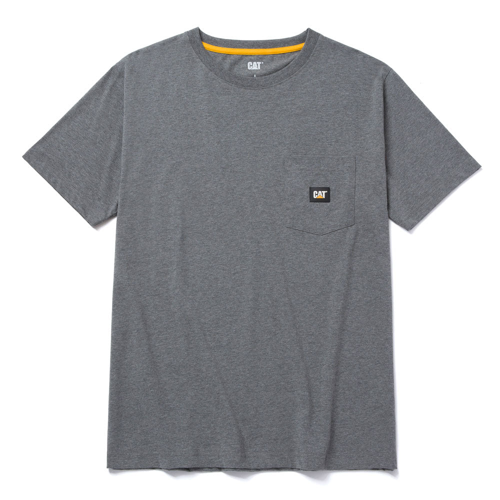 Caterpillar Mens Label Pocket Ss Tee Grey