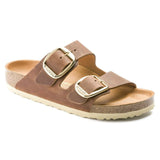 Birkenstock Womens Arizona Big Buckle Oil Leather Sandal In Cognac
