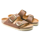 Birkenstock Womens Arizona Big Buckle Oil Leather Sandal In Cognac