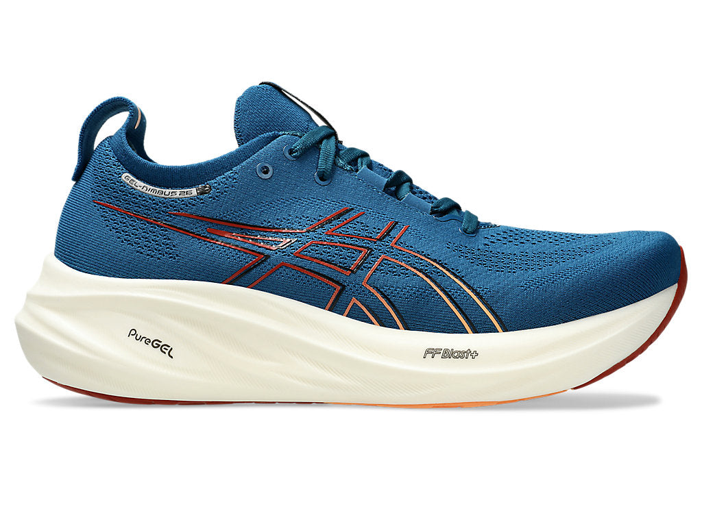 Asics 1011B794 Mens Gel-Nimbus 26 Shoes 404 Rich Navy/Faded Orange