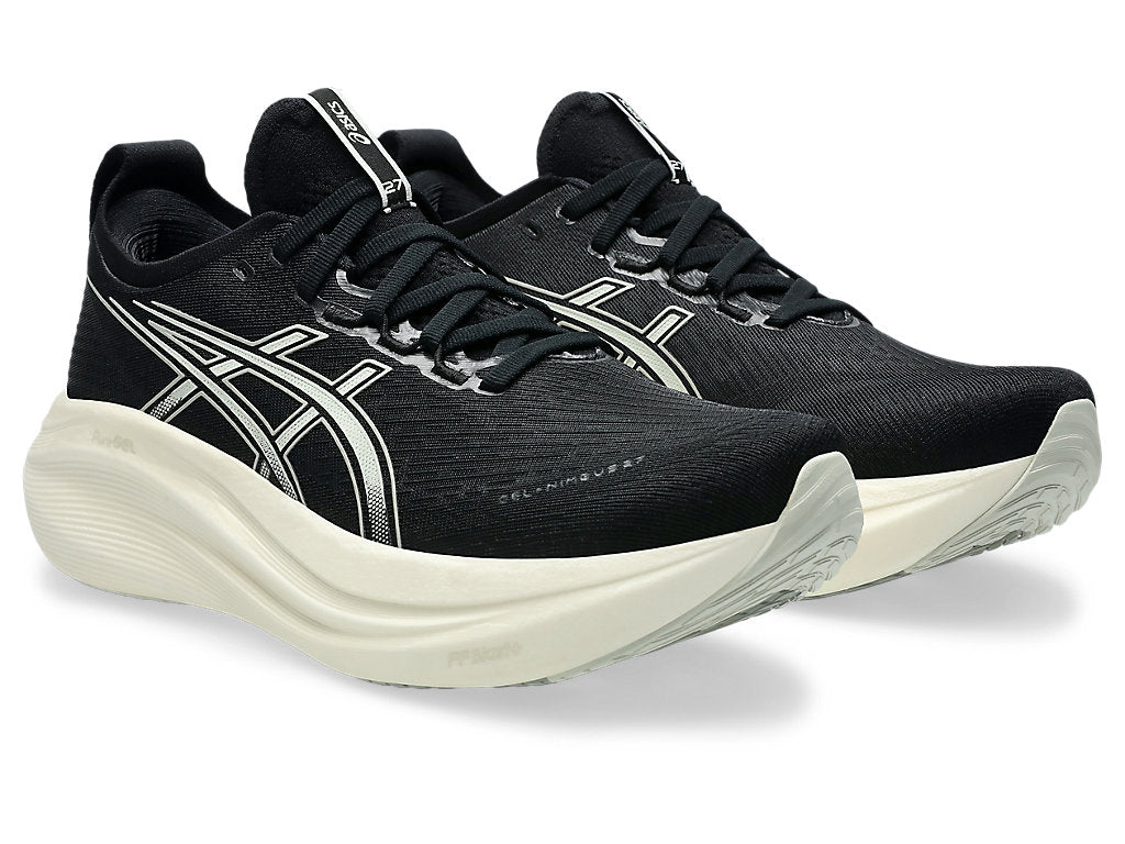 Asics Mens Gel-Nimbus 27 Shoes In Black/Lake Grey