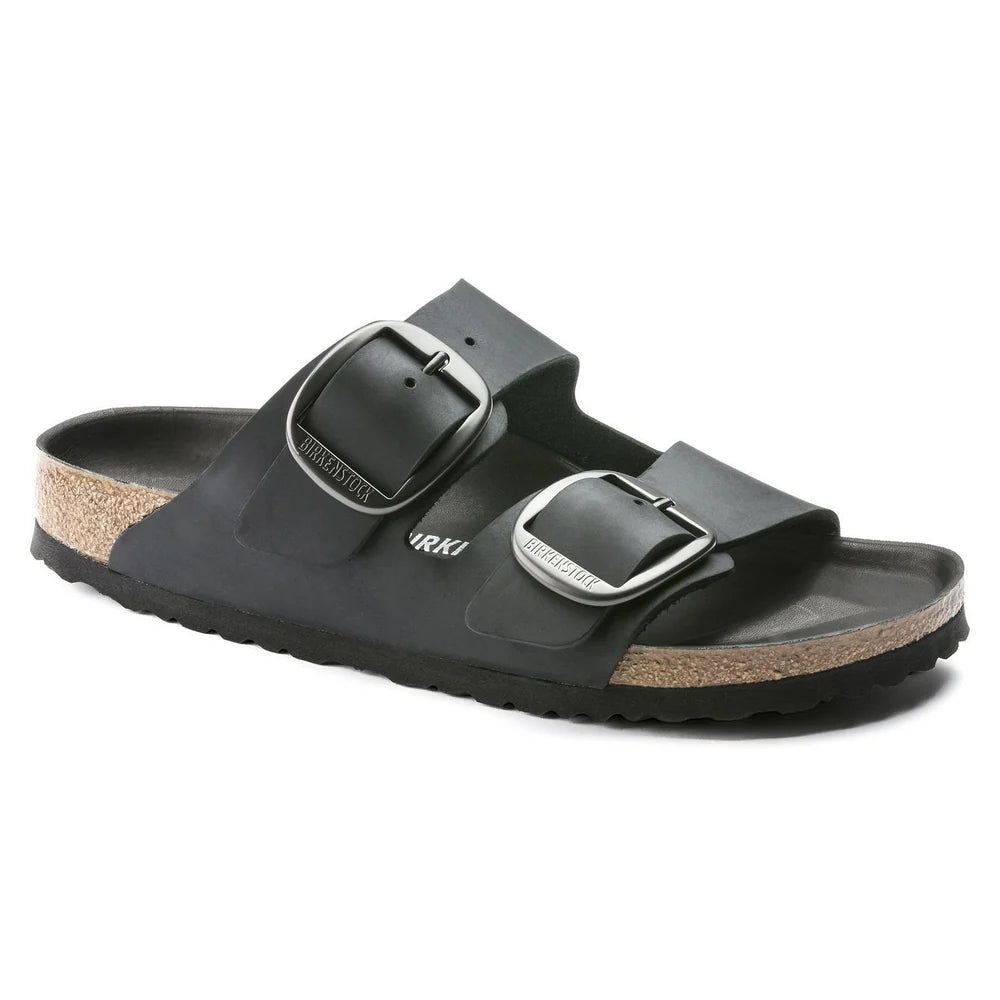 Birkenstock Unisex Big Buckle Oiled Leather Shoes In Black
