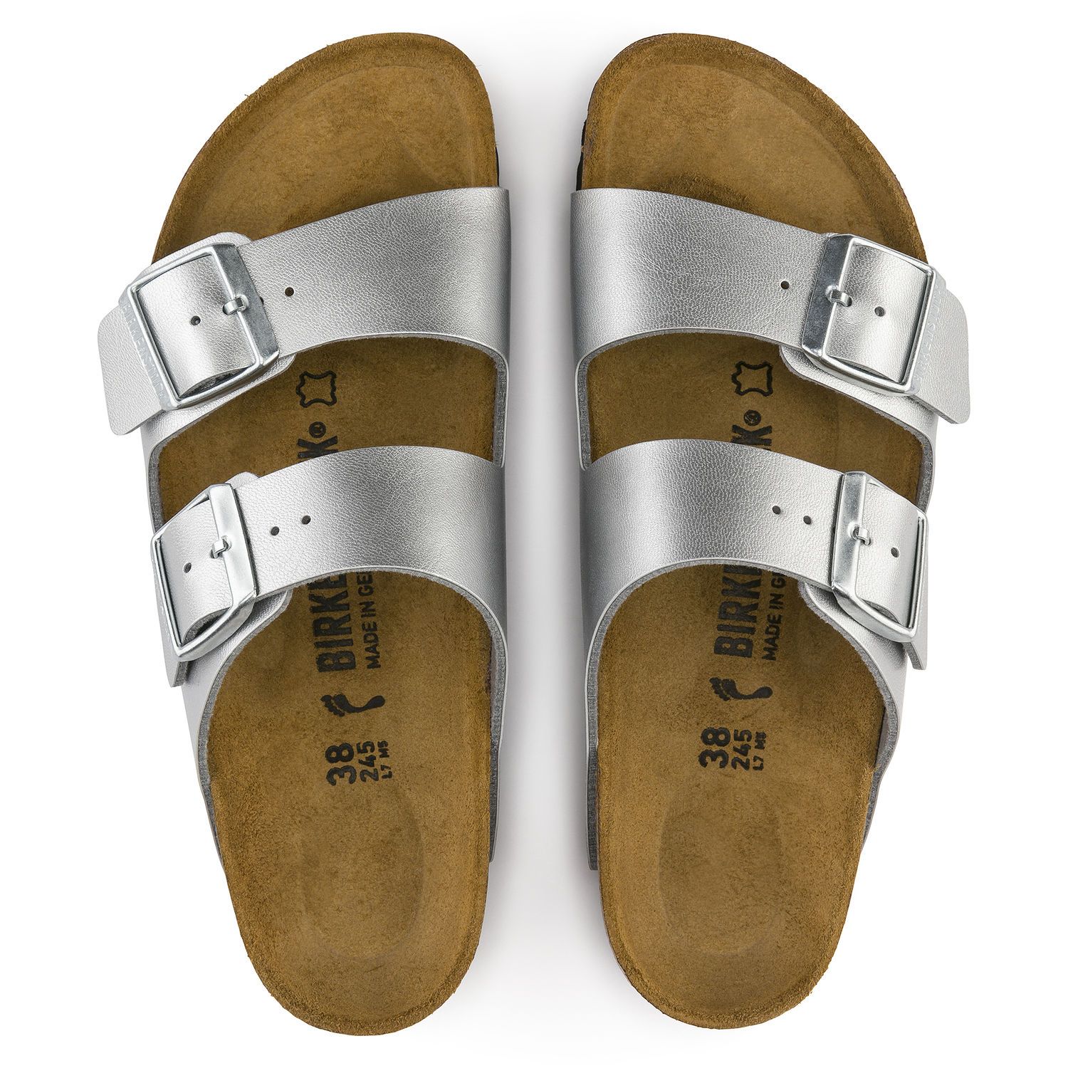 Birkenstock Arizona 1012283 Birko-Flor N Silver