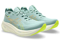 Asics 1012B601 Womens Gel-Nimbus 26 Shoes 301 Light Celadon/Safety Yellow