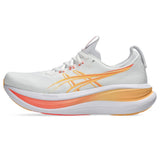 Asics Womens Gel-Nimbus 28 Shoes In White & Sun Coral