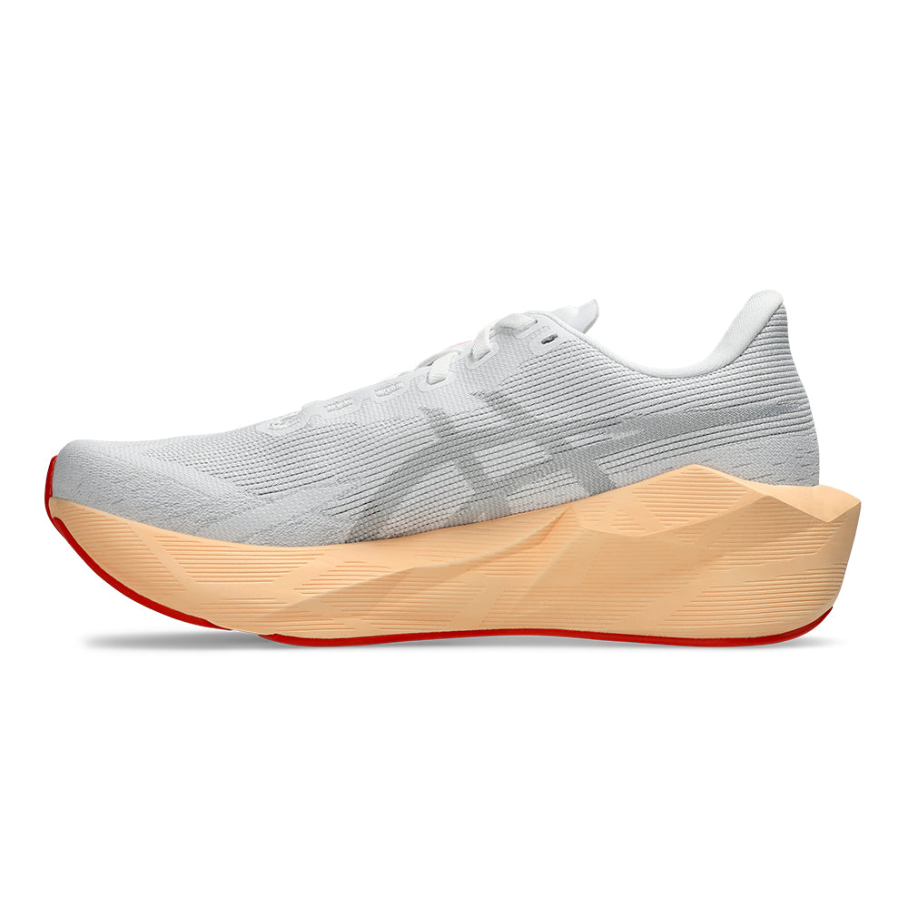 Asics Womens Novablast 6 Sneakers In White/Vivid Coral