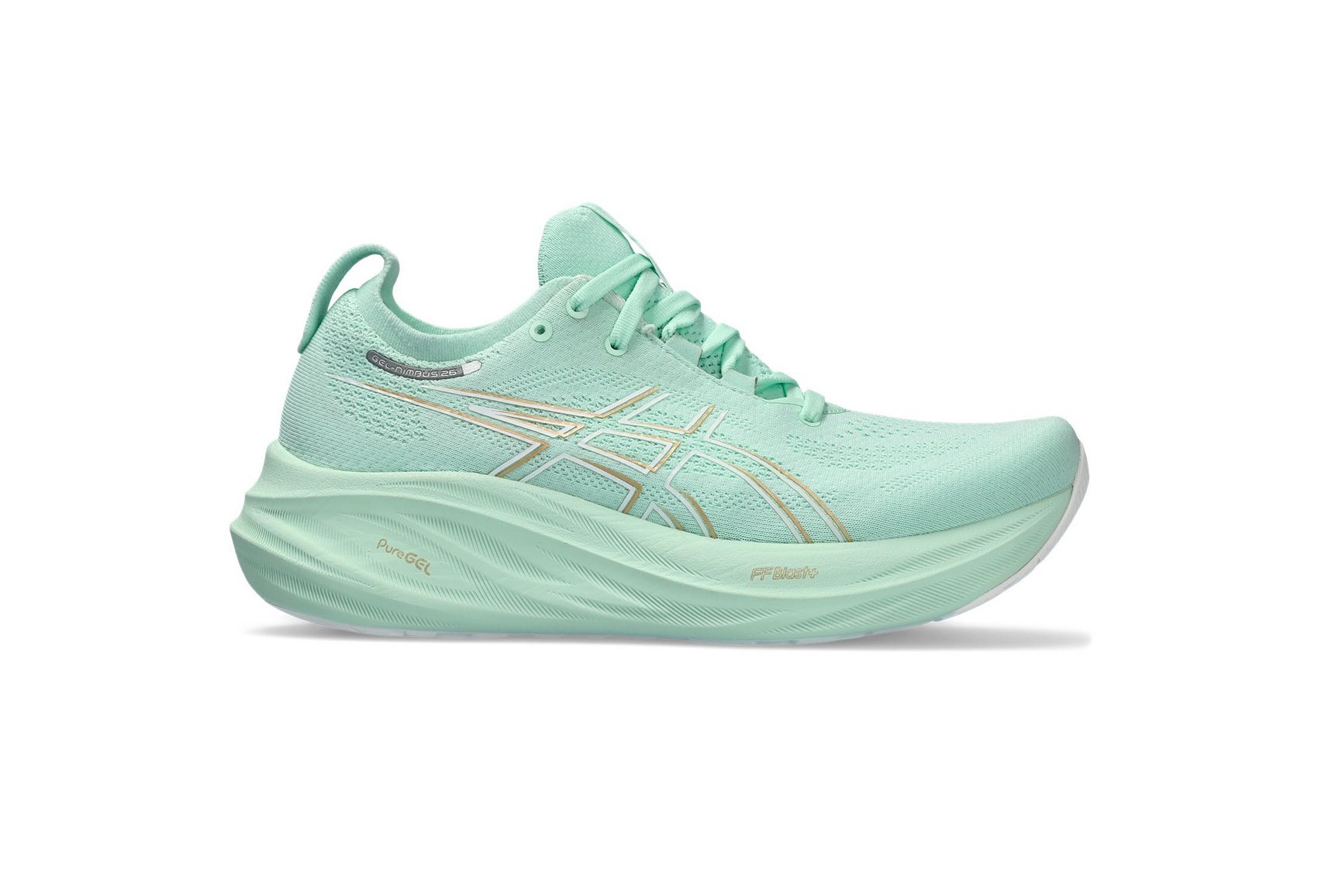 Asics Womens Gel-Nimbus 26 Shoes In Mint Tint/Pale Mint