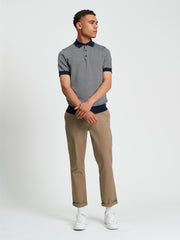 Ben Sherman Mens Texture Golfer In Dark Navy