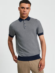Ben Sherman Mens Texture Golfer In Dark Navy