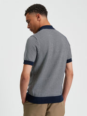 Ben Sherman Mens Texture Golfer In Dark Navy