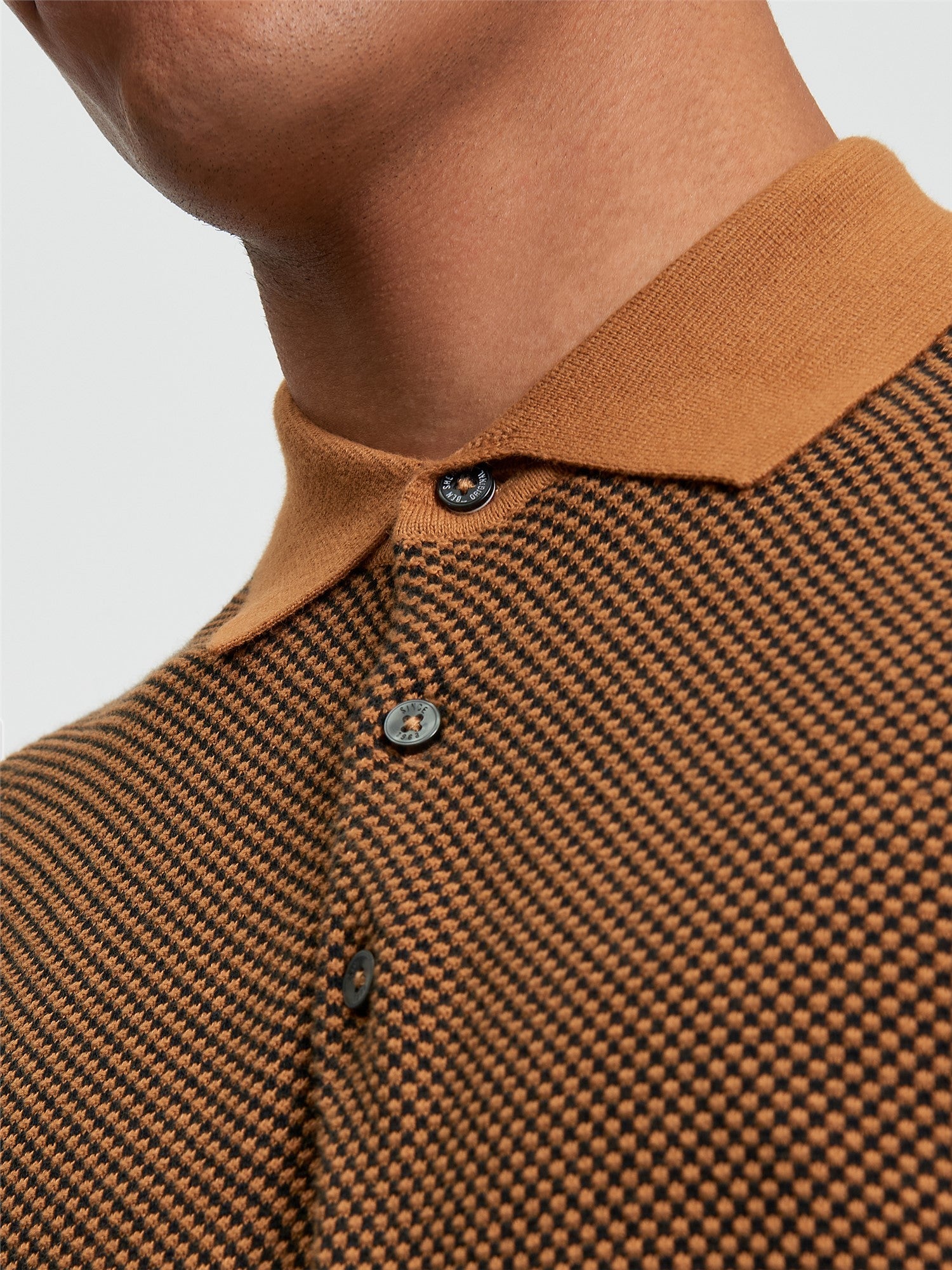 Ben Sherman Mens Texture Golfer In Camel