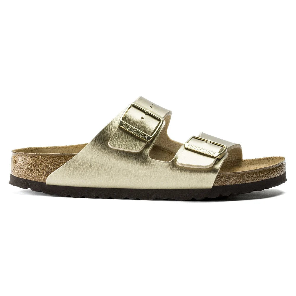 Brikenstock Womens Arizona Birko Flor Sandals In Gold