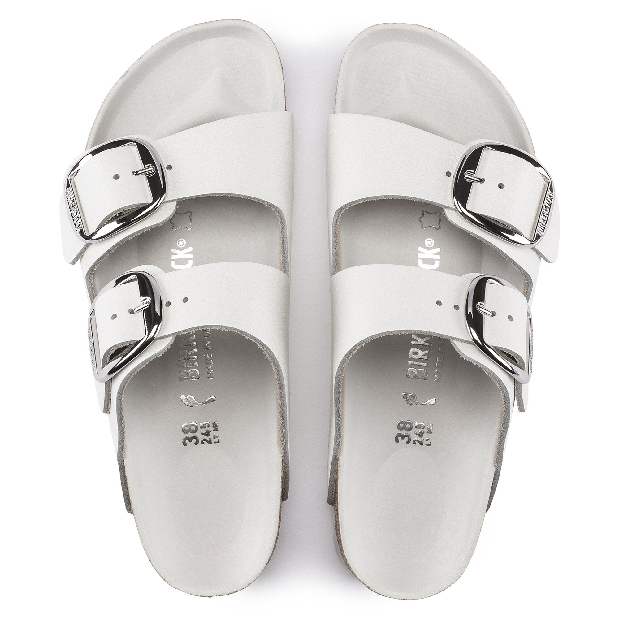 Birkenstock Arizona 1021583 Big Buckle Natural Leather White