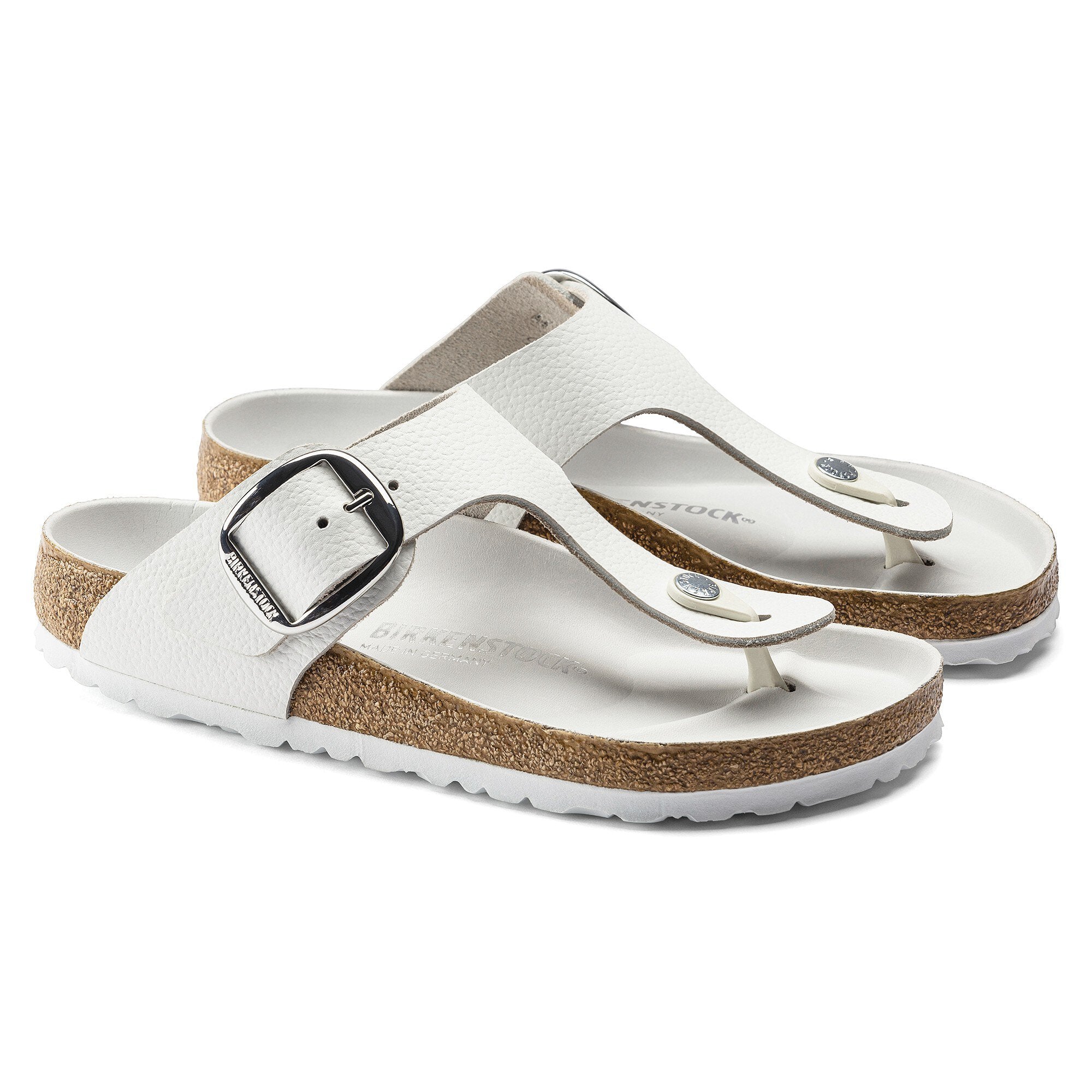 Birkenstock Gizeh 1018885 Big Buckle Natural Leather White