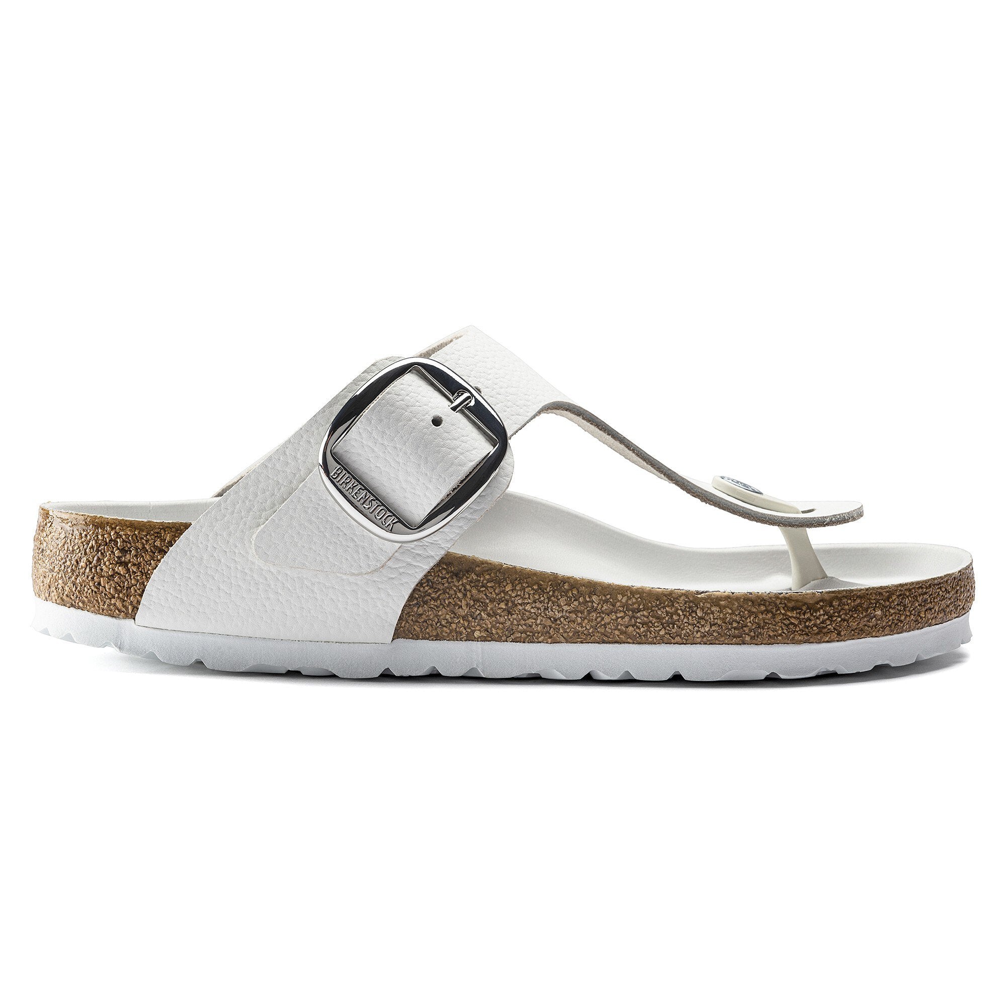 Birkenstock Gizeh 1018885 Big Buckle Natural Leather White