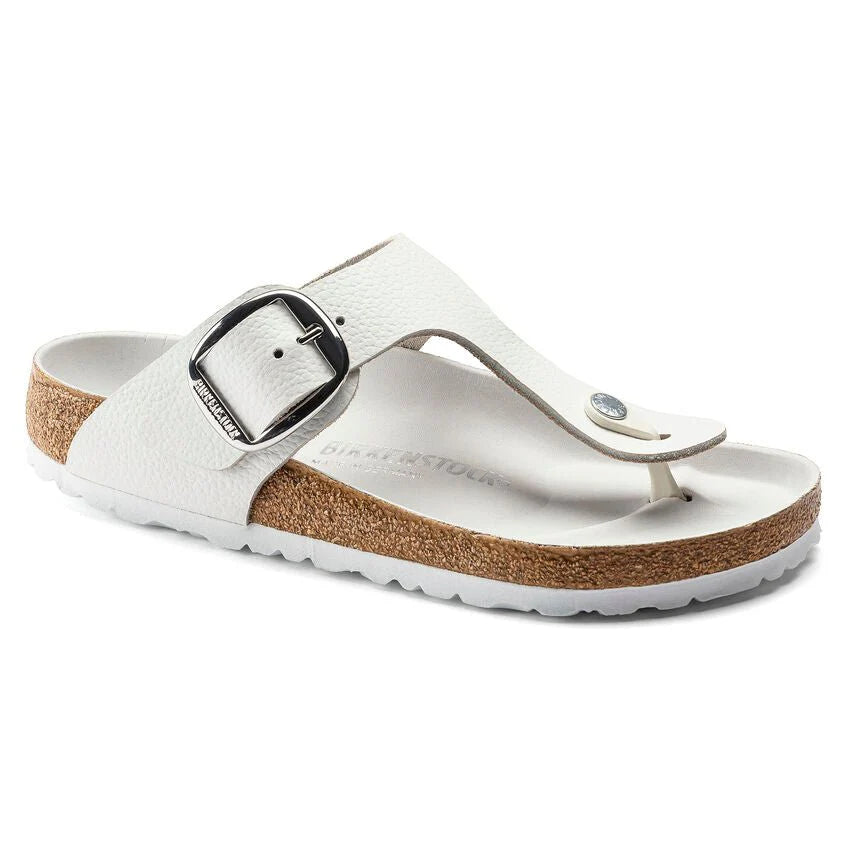 Birkenstock Gizeh 1018903 Big Buckle Natural Leather White