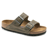 Birkenstock Mens Arizona Oiled Leather Sandal In Faded Khaki