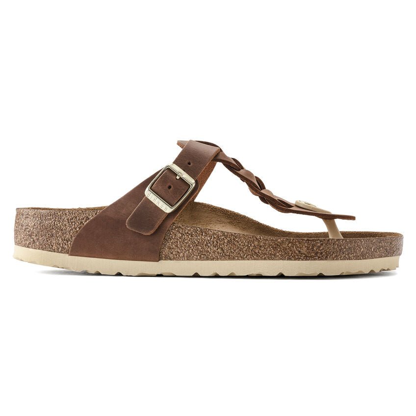 Birkenstock Gizeh 1021336 Braided Oiled Leather Cognac