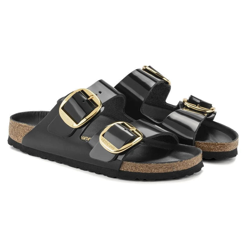 Birkenstock Unisex Adults Arizona Big Buckle Nubuck Sandals In Black