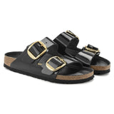 Birkenstock Unisex Adults Arizona Big Buckle Nubuck Sandals In Black