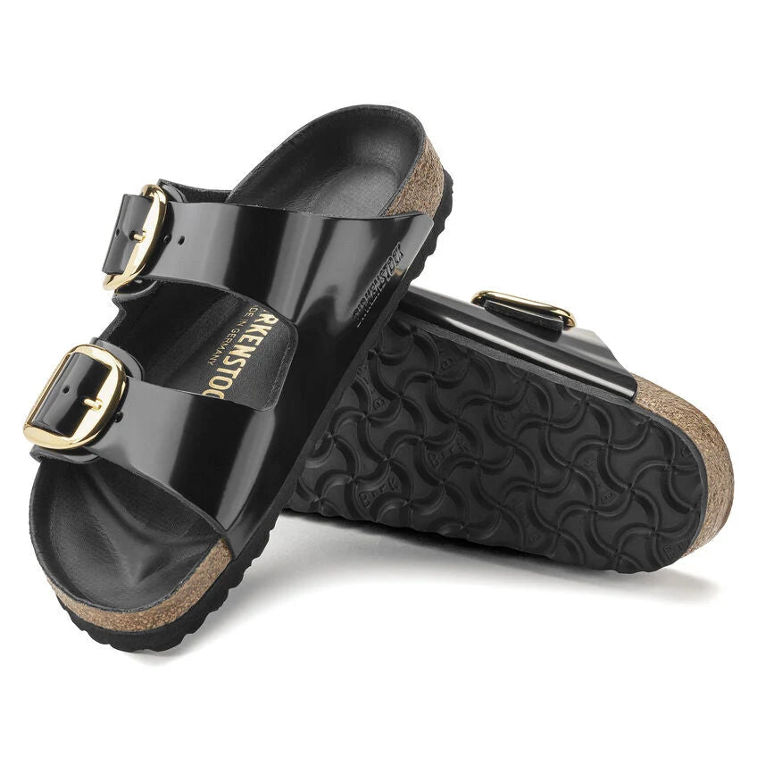 Birkenstock Unisex Adults Arizona Big Buckle Nubuck Sandals In Black