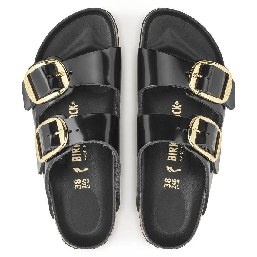 Birkenstock Unisex Adults Arizona Big Buckle Nubuck Sandals In Black