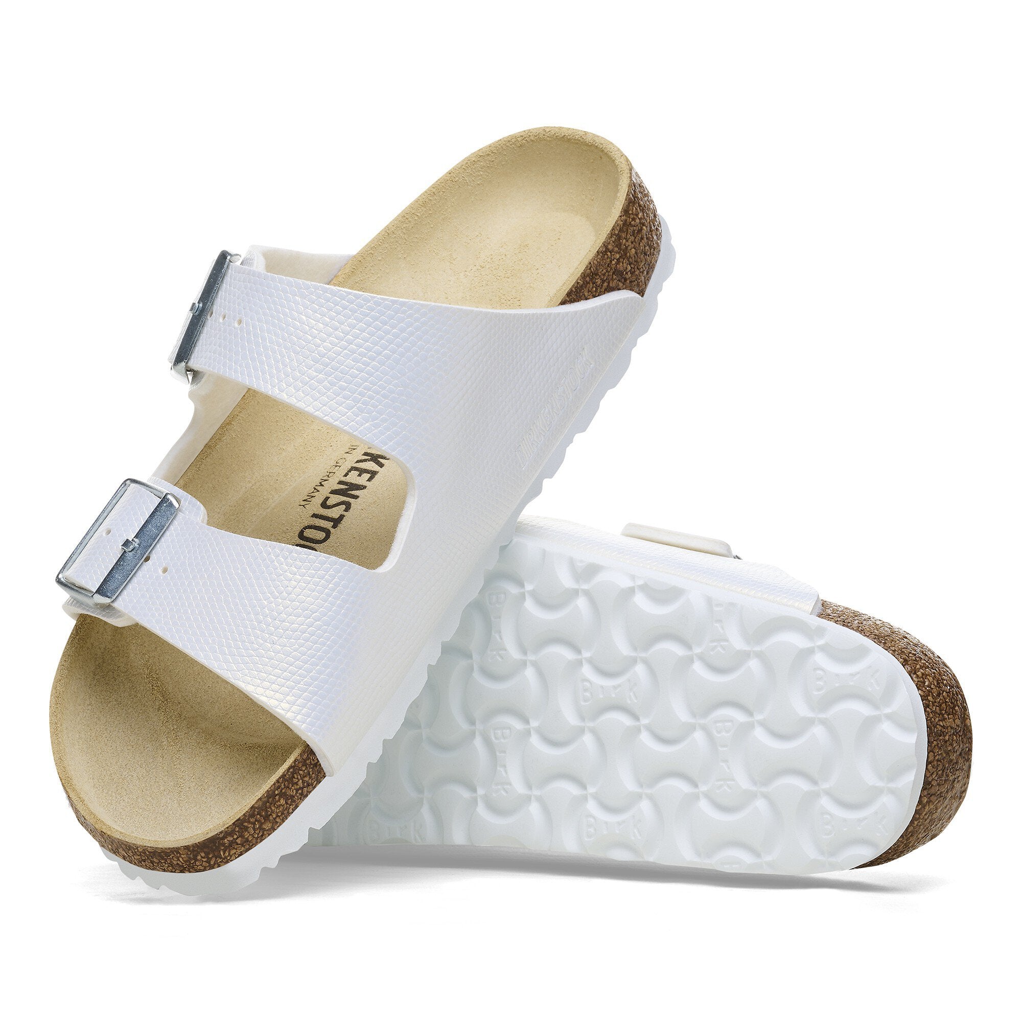 Birkenstock Arizona 1026500 Bf Birko-Flor Embossed Lizard White