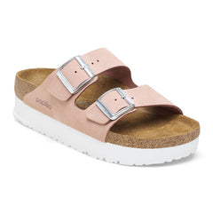 Birkenstock Arizona 1026894 Platform Flex Nubuk Leather Soft Pink