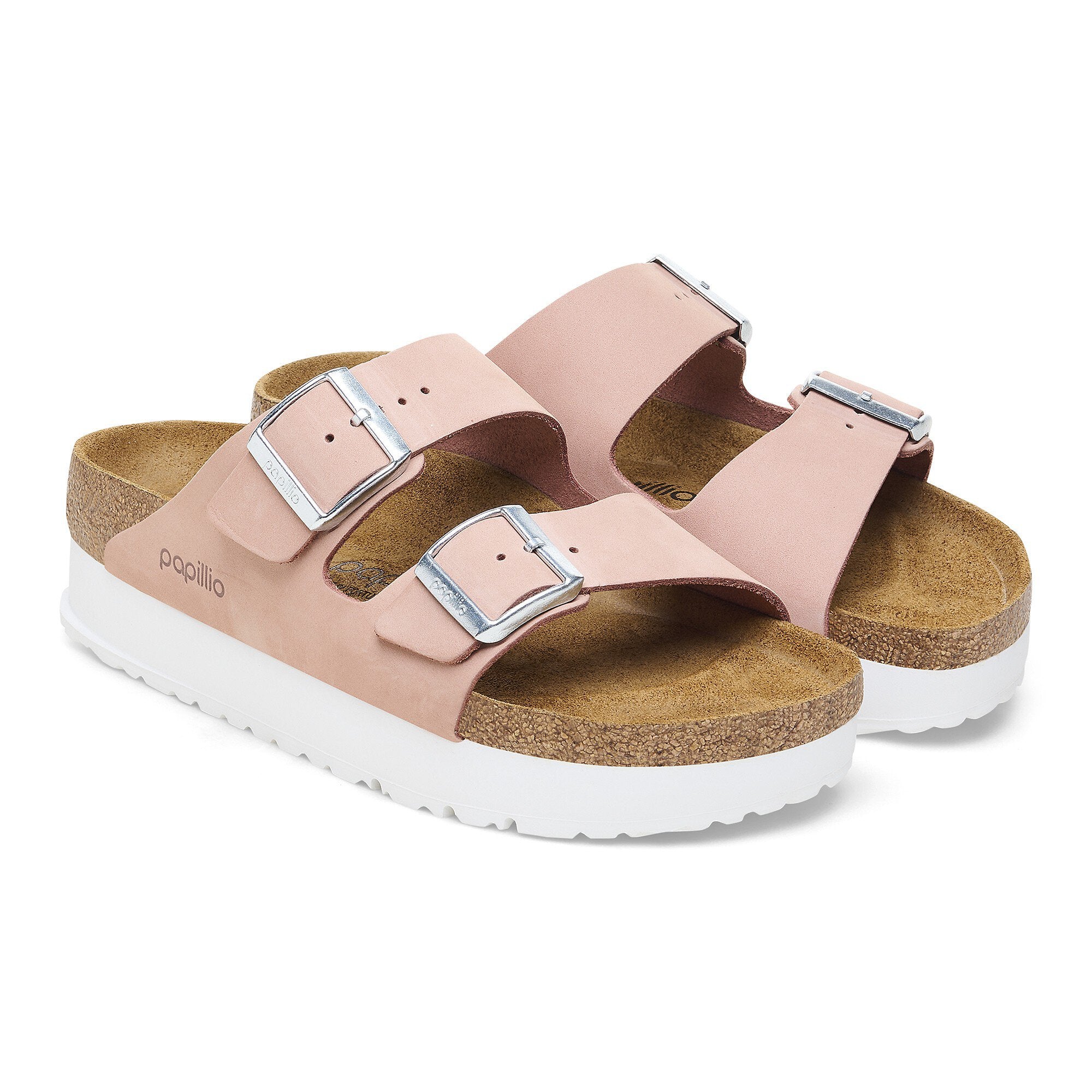 Birkenstock Arizona 1026894 Platform Flex Nubuk Leather Soft Pink