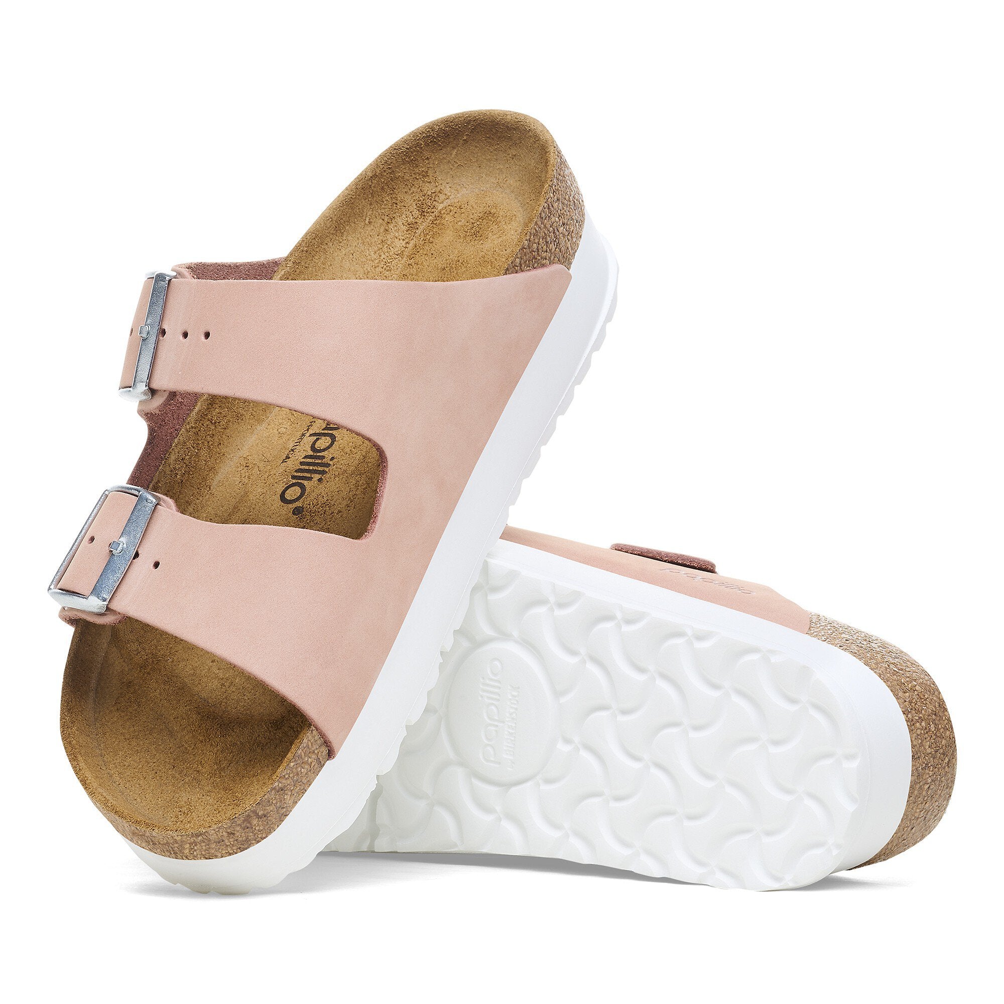 Birkenstock Arizona 1026894 Platform Flex Nubuk Leather Soft Pink