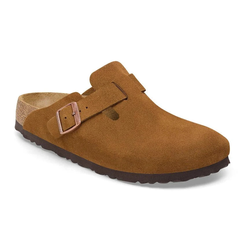 Birkenstock Mens Boston Suede Leather Sandal In Mink