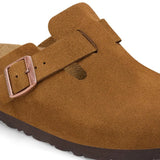 Birkenstock Mens Boston Suede Leather Sandal In Mink