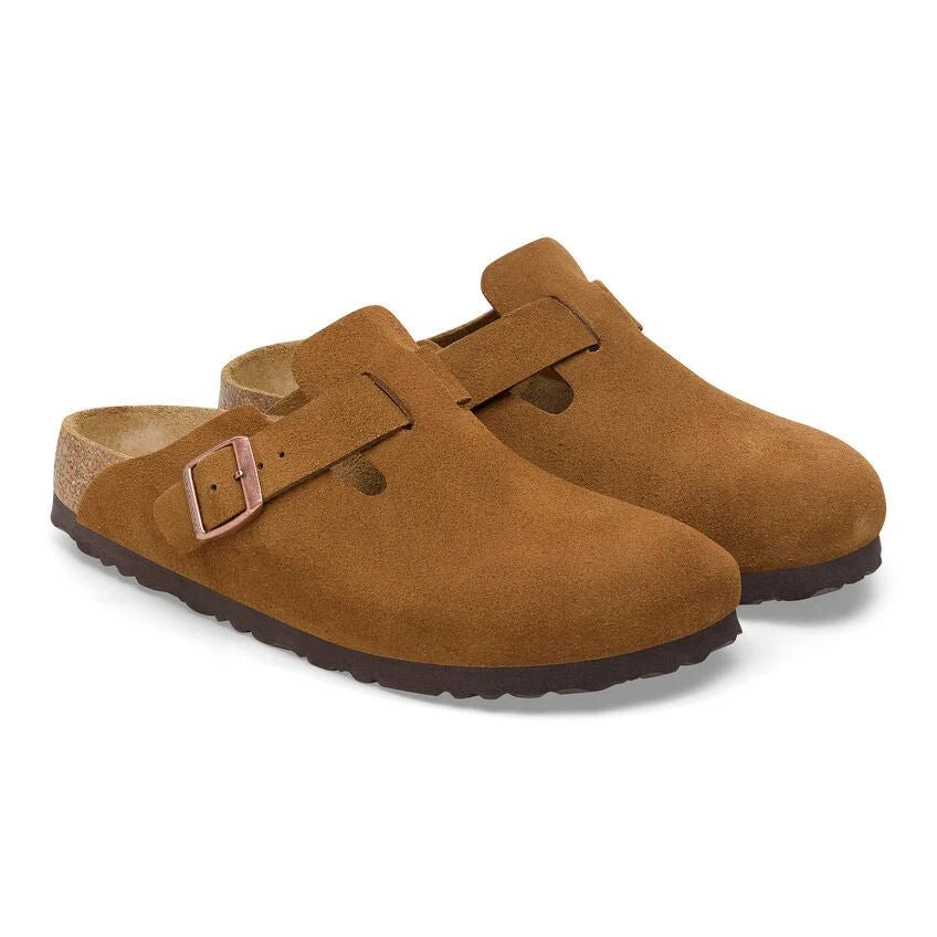 Birkenstock Mens Boston Suede Leather Sandal In Mink
