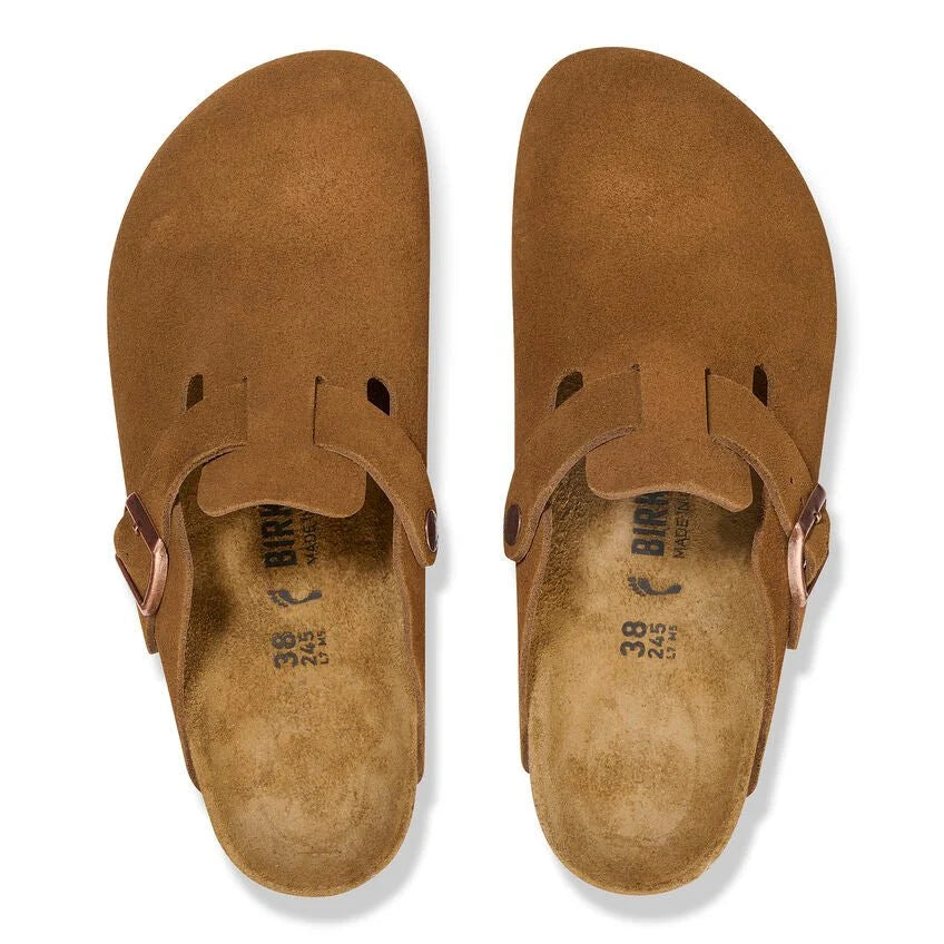 Birkenstock Mens Boston Suede Leather Sandal In Mink