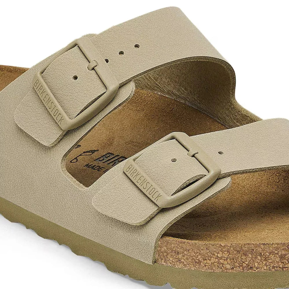 Birkenstock Unisex Arizona Faded Birko-Flor Shoes In Khaki