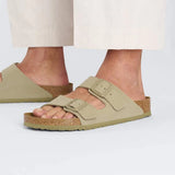 Birkenstock Unisex Arizona Faded Birko-Flor Shoes In Khaki
