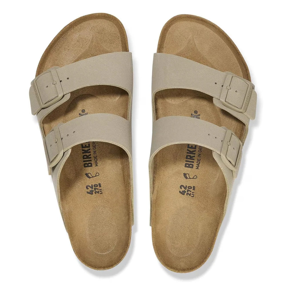 Birkenstock Unisex Arizona Faded Birko-Flor Shoes In Khaki